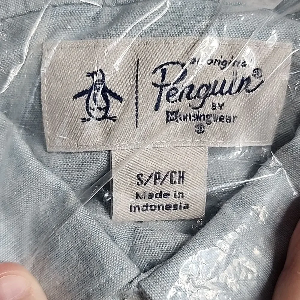2576 NWT PENGUIN LINEN BLEND SHIRT SIZE SMALL Color Tourmaline
